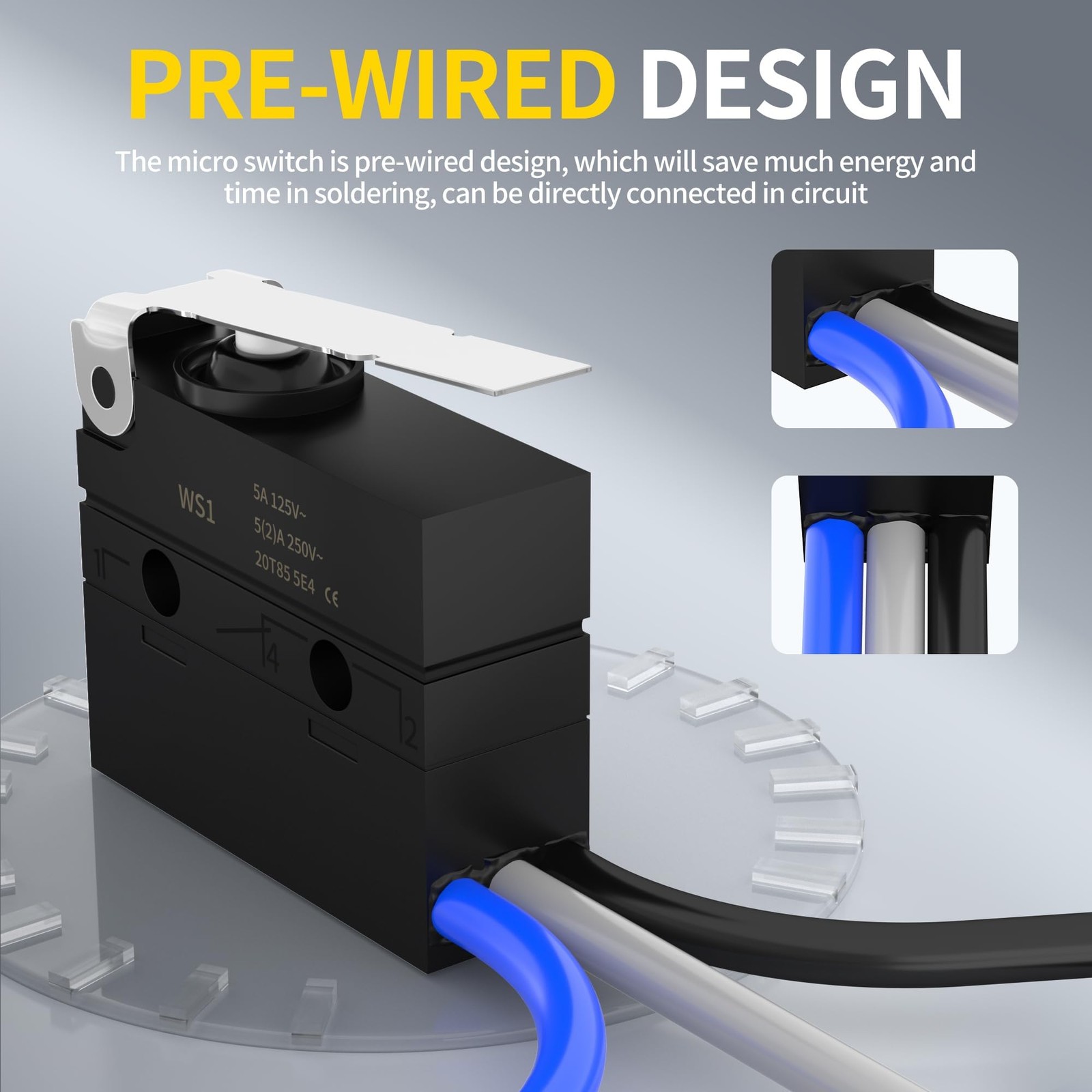 Joinfworld Waterproof Micro Limit Switch with Hinge Lever 6A 12V DC Lever...