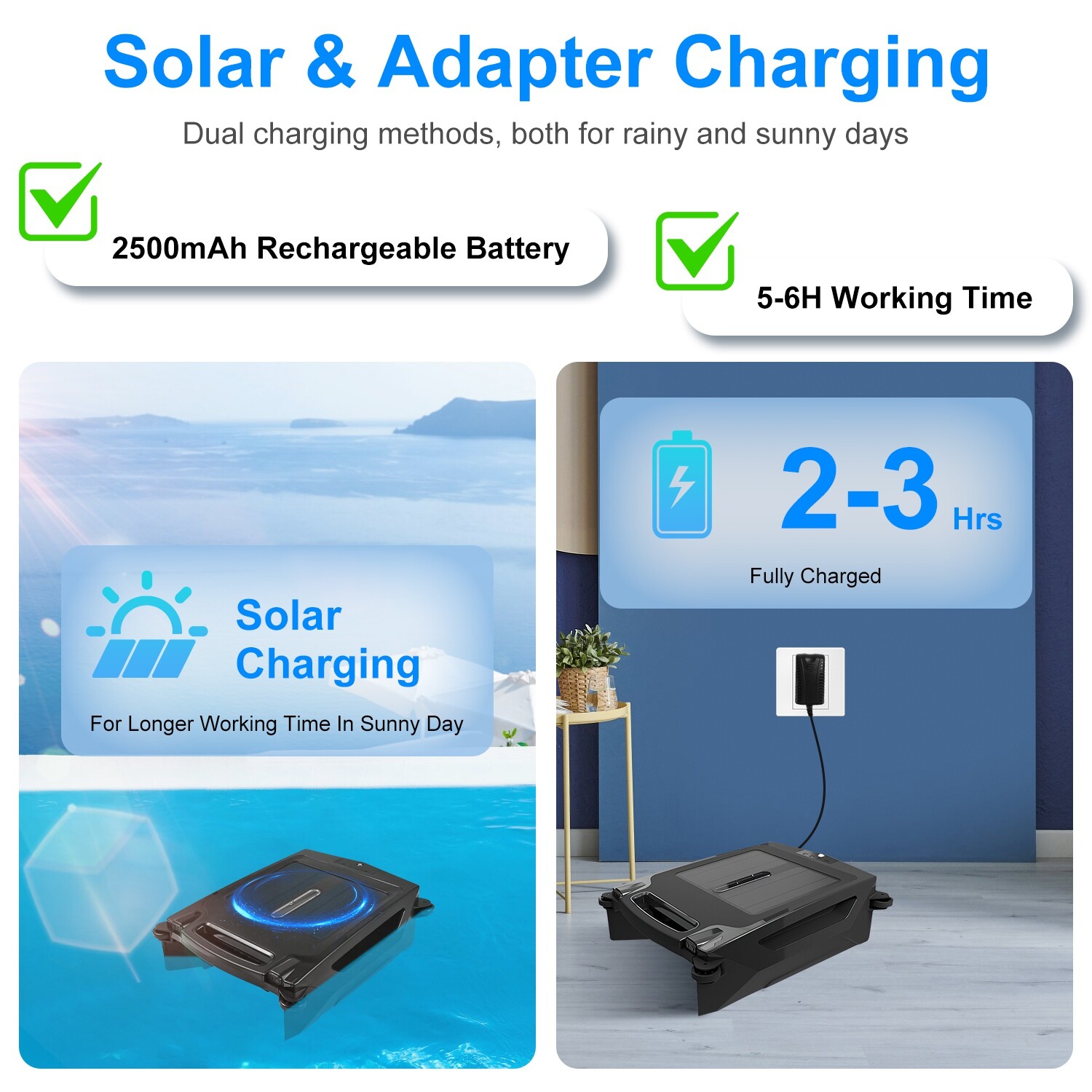 Solar Smart Robotic Pool Cleaner Skimmer Pool Surface Cleaning Automatic Cleaner