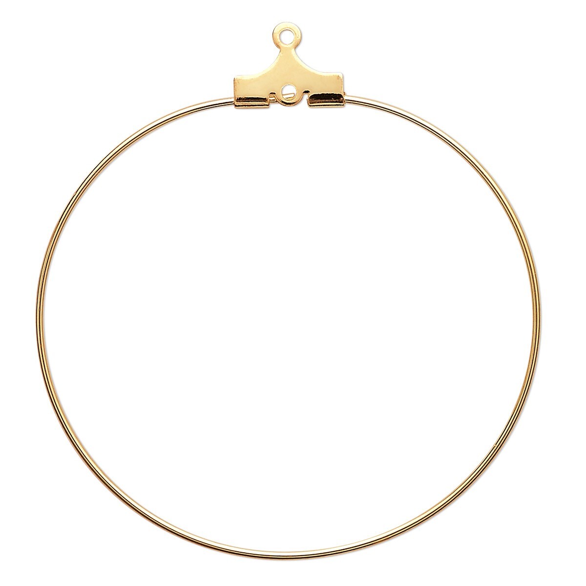 Beading Hoop, 10 Gold Plated Brass 40mm Round 20 Gauge Hoops Charm Holder
