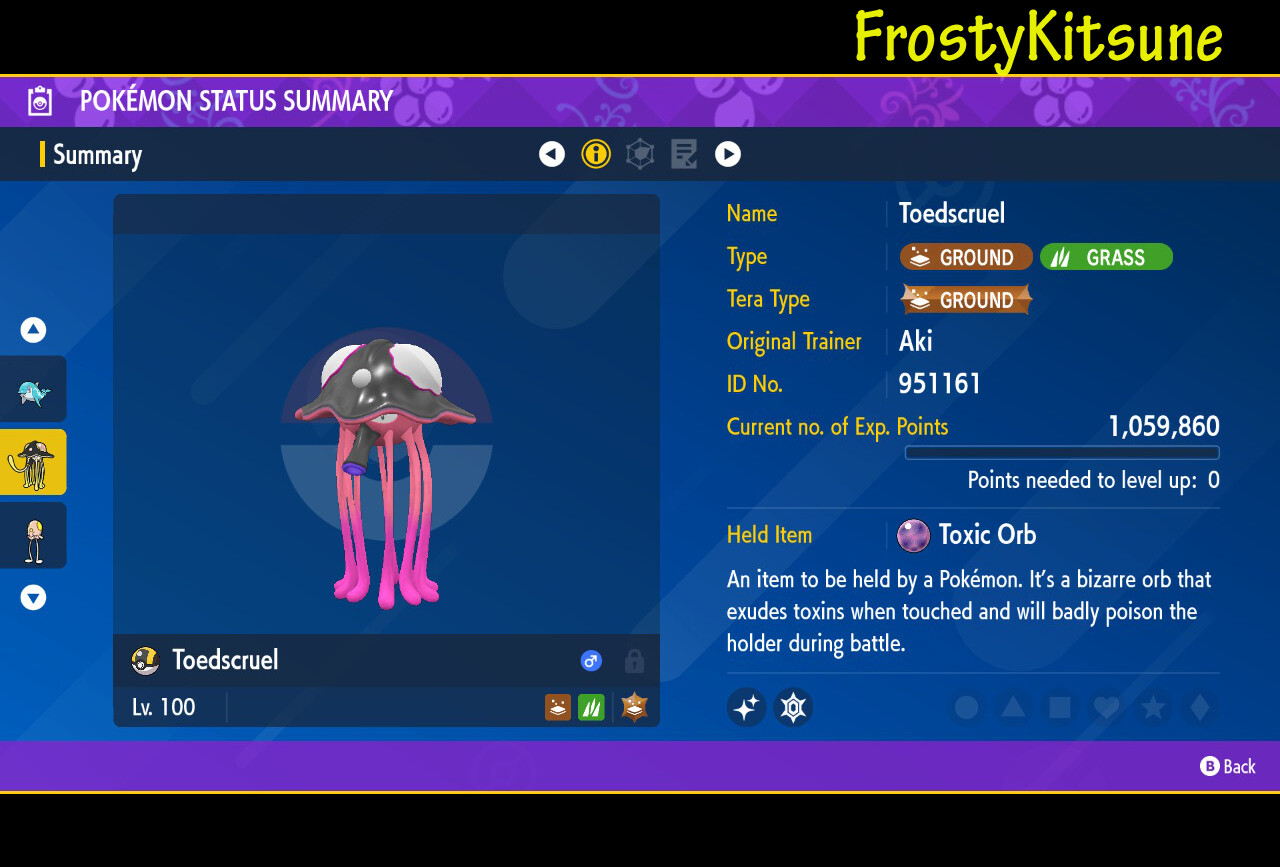 6IV Toedscruel / Toedcool Shiny & Non-Shiny Pokemon Scarlet & Violet