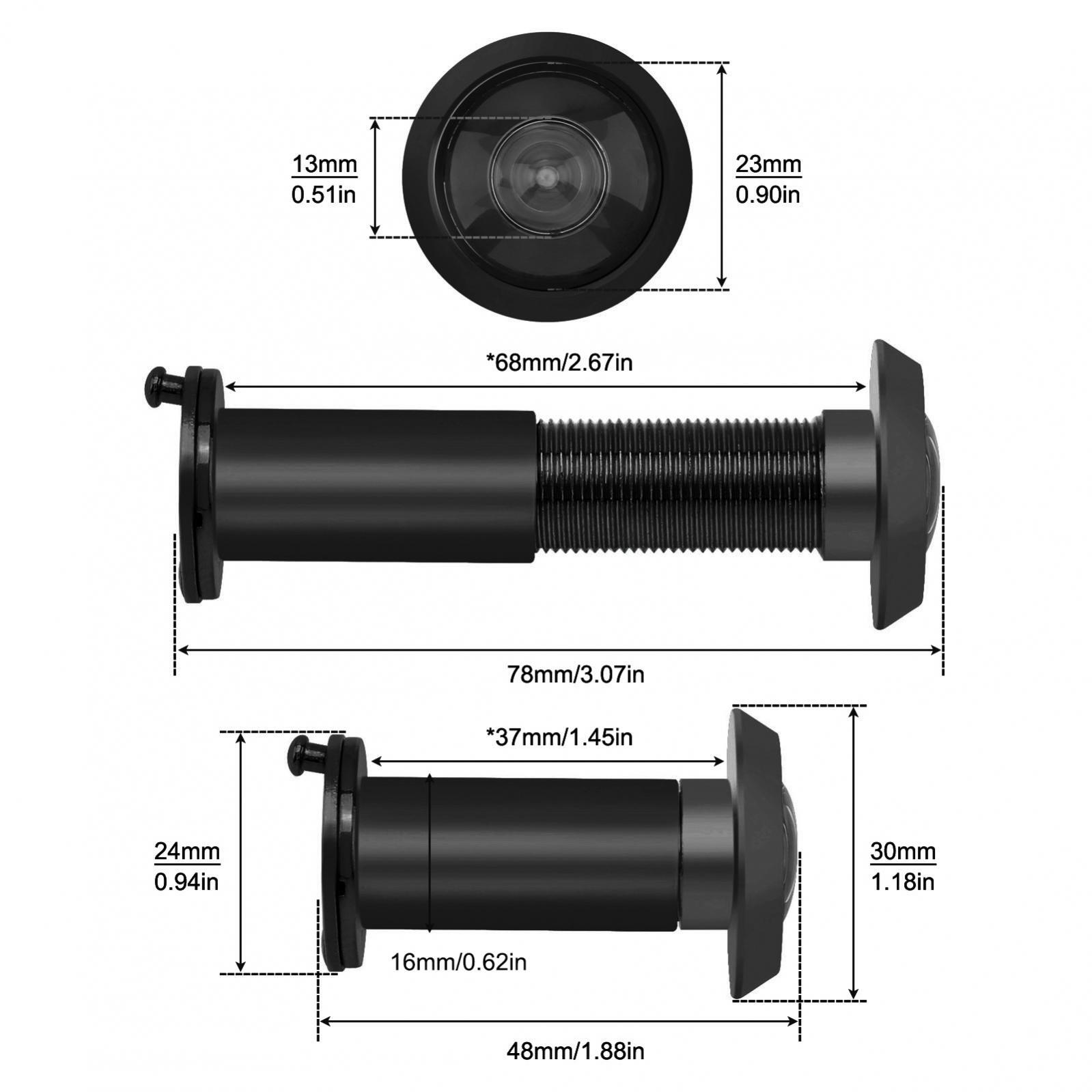 Peep Holes, Peephole 200° Wide Viewing Angle for Front Door Drill & Allen Wrench