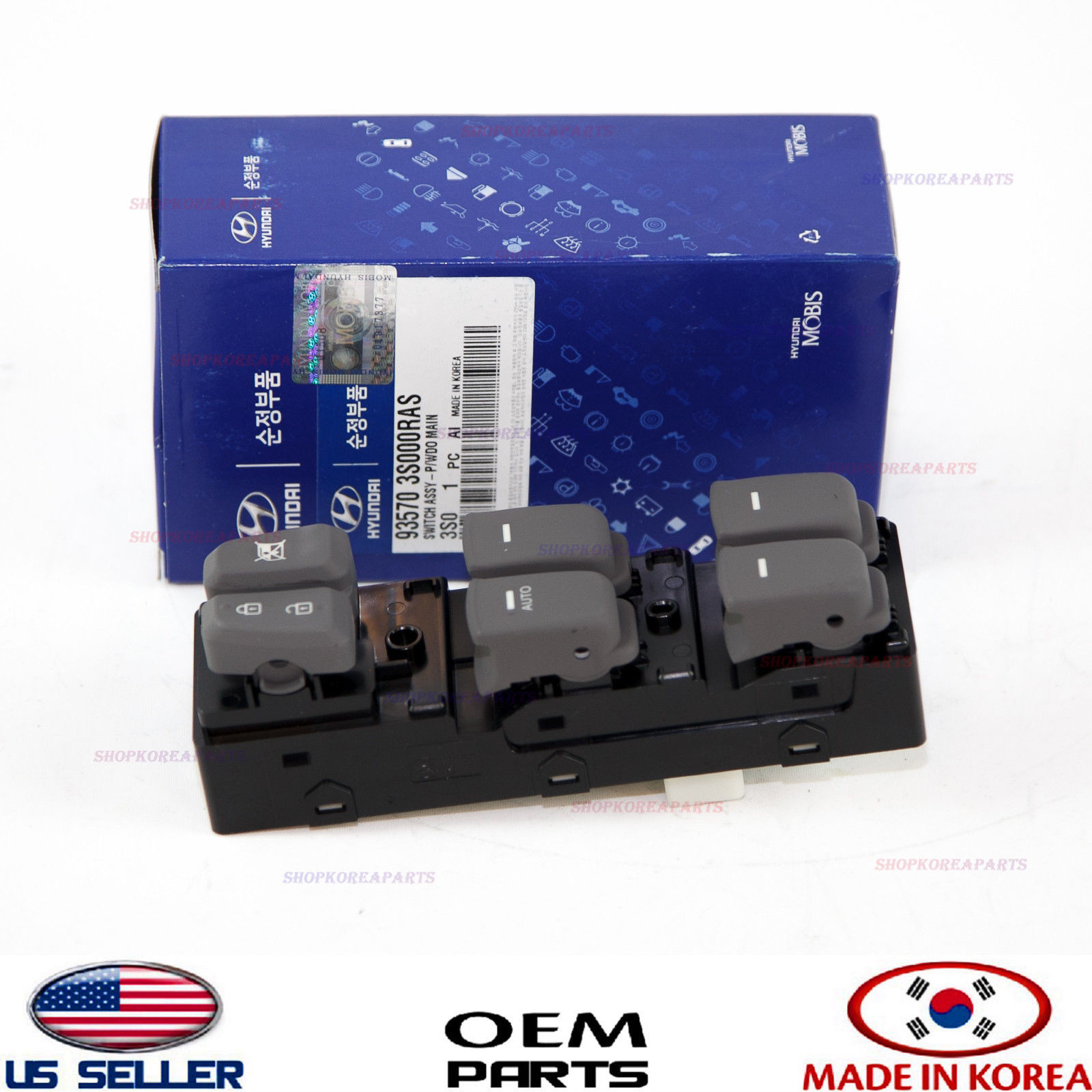Genuine Power Window Main Switch Front Left Driver Side Gray OEM Sonata 2011-14