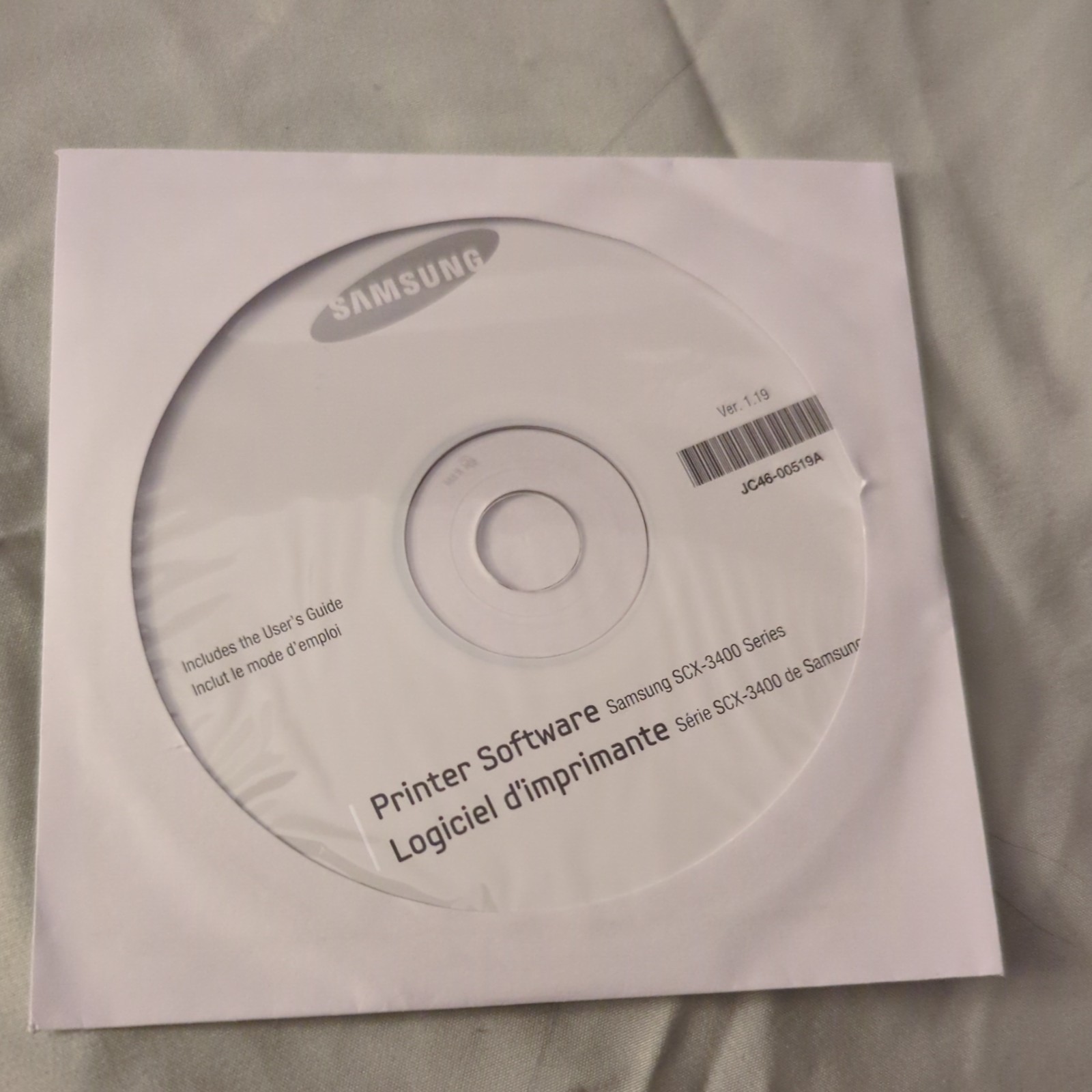 Genuine Samsung SCX-3400 Printer CD Software Drivers JC46-00519A