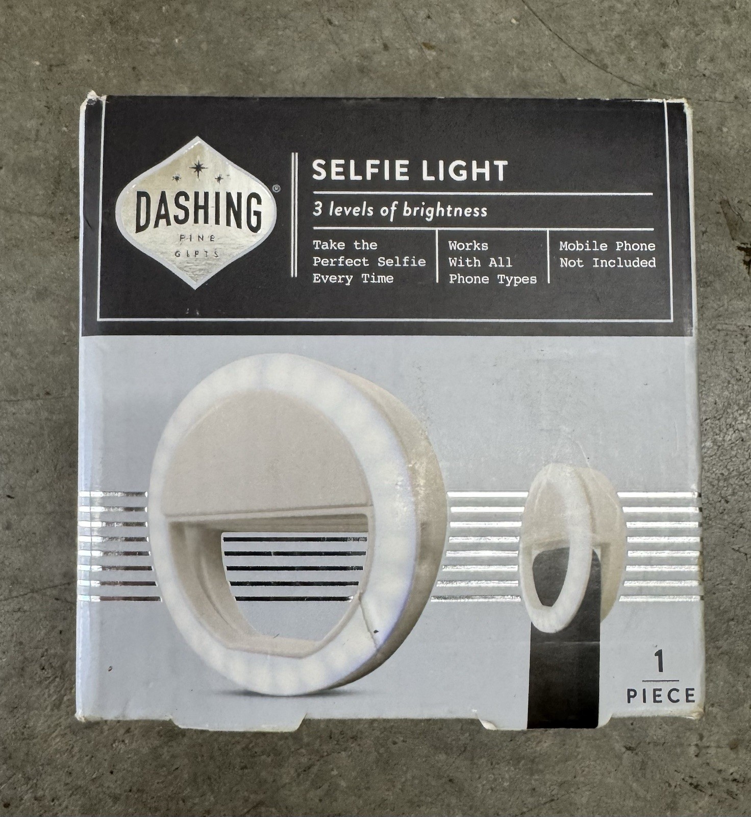 DASHING Selfie Light Clip On  Cell Phone Ring Light 3 Levels Of Brightness