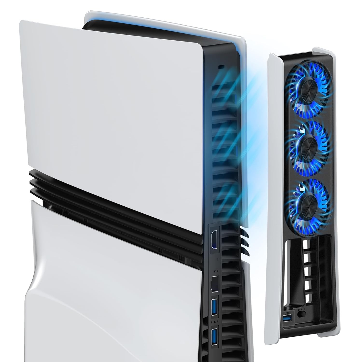 PS5 Pro Cooling Fan Upgraded Quiet Cooler Fan with Adjustable Speed Auto On/Off