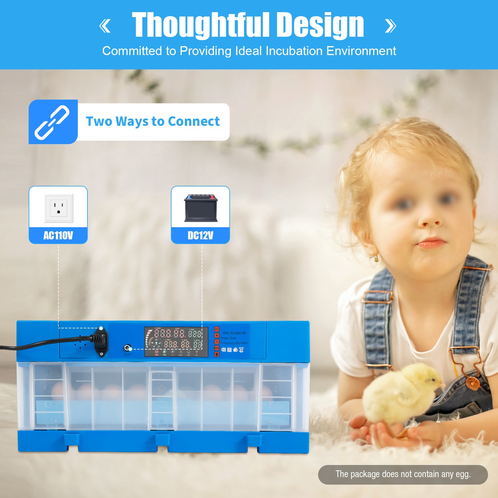 48 Eggs Incubator Automatic Digital Chicken Egg Hatcher Temperature Control US