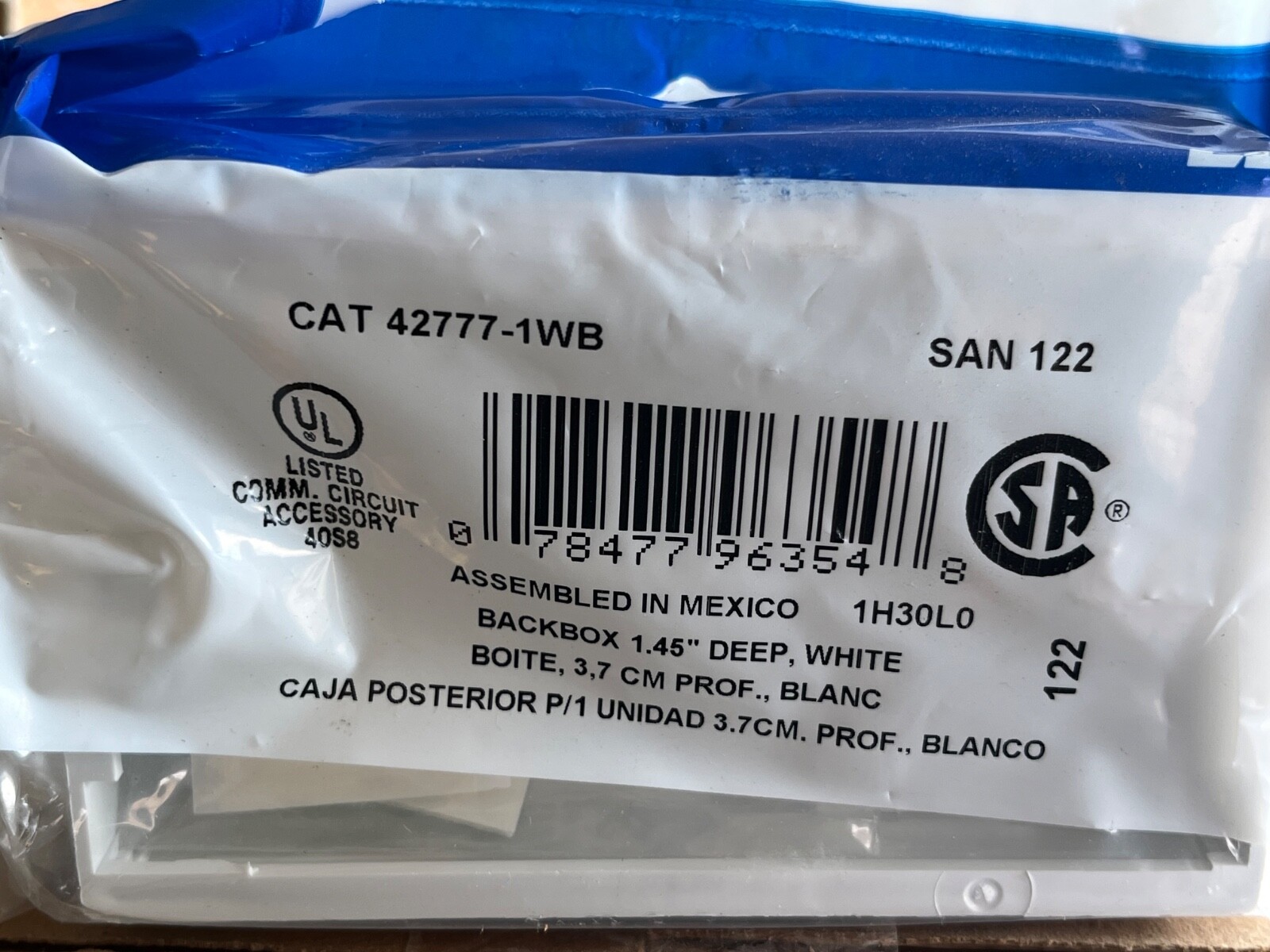 (10) Leviton Boxes Single/Gang White Plastic 1.45-Inch