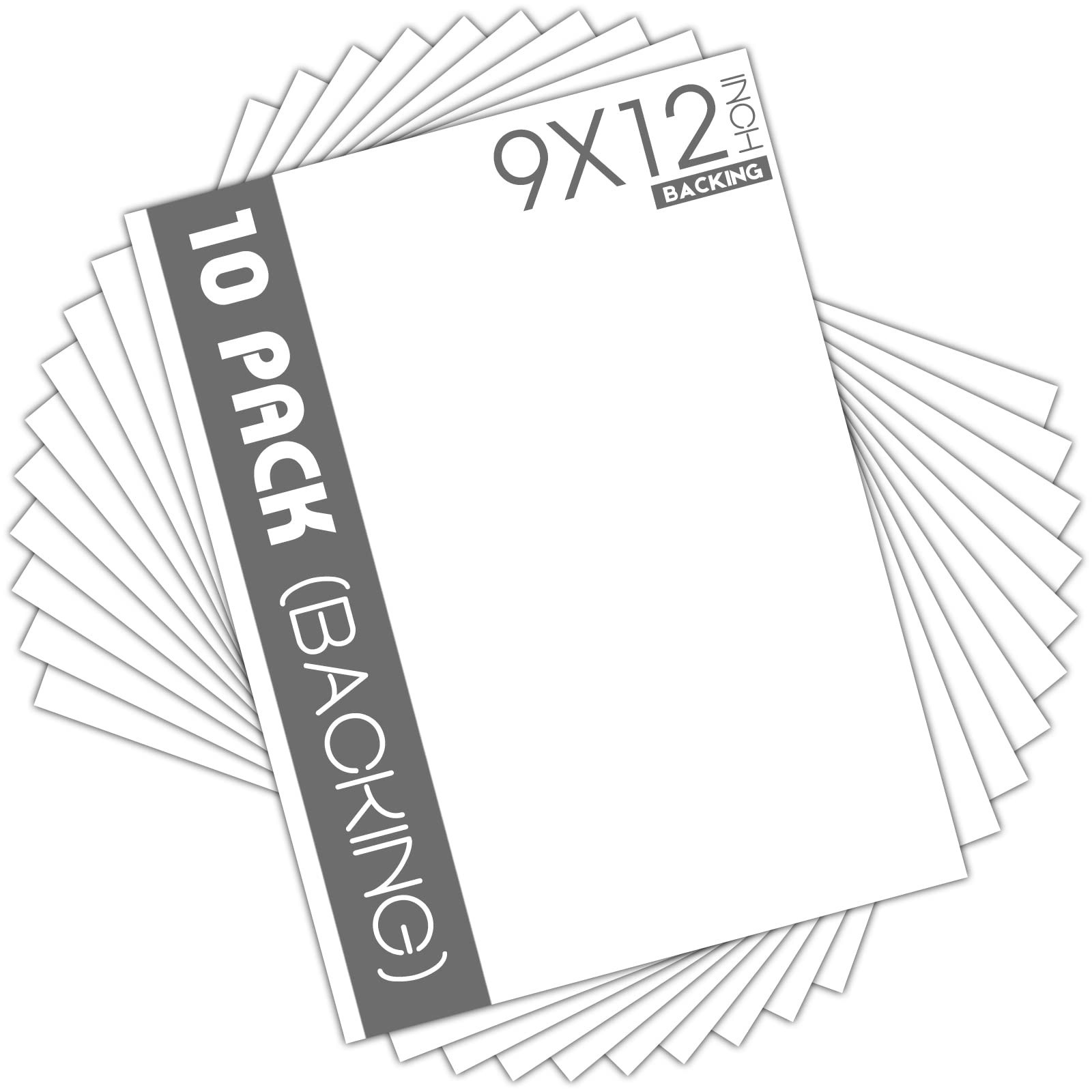 Mat Board Center, 10 Pack 9x12 White Backing Boards, Cardboard for Arts, Prin...