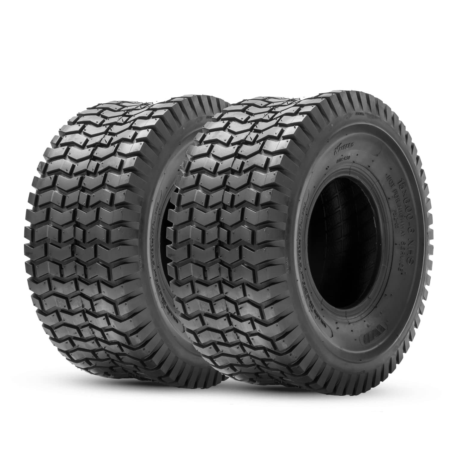 HALBERD 2PCS 15x6.00-6 Lawn & Garden Mower Tires Turf Friendly, 15x6-6 Great ...
