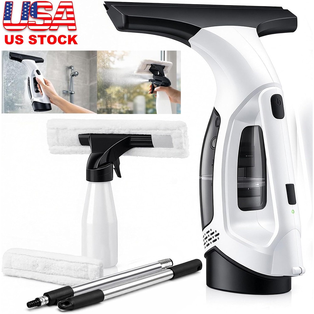 Window Vacuum Squeegee Cordless 2000Pa Electric Window Cleaner Tool Glass Shower