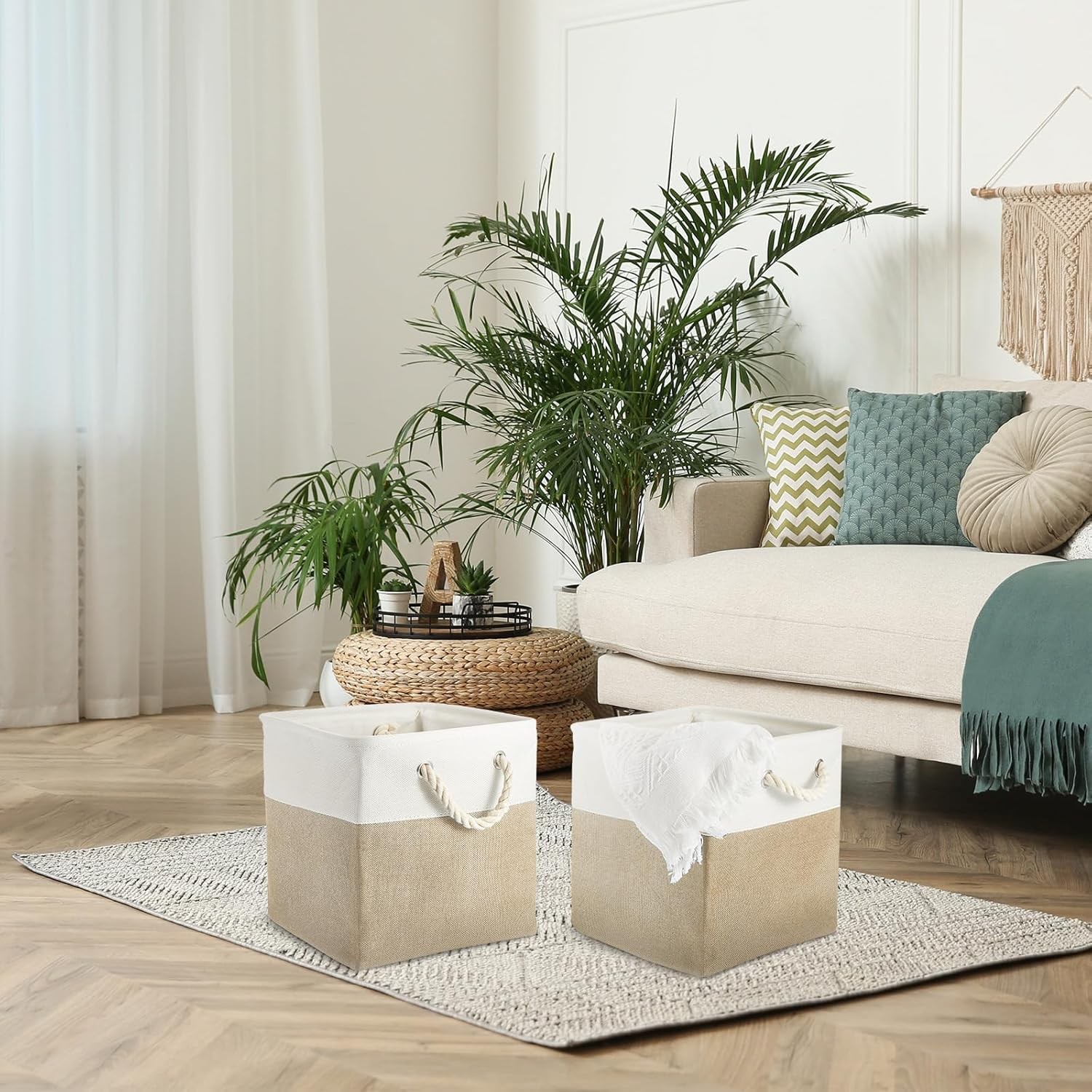 Cube Storage Box Fabric Storage Box Foldable Cube Basket