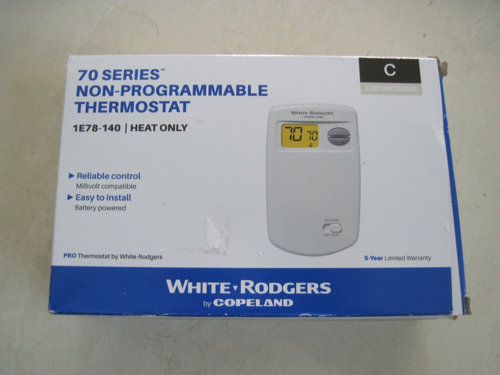 Emerson 1E78-140 Non-Programmable Heat-Only Thermostat