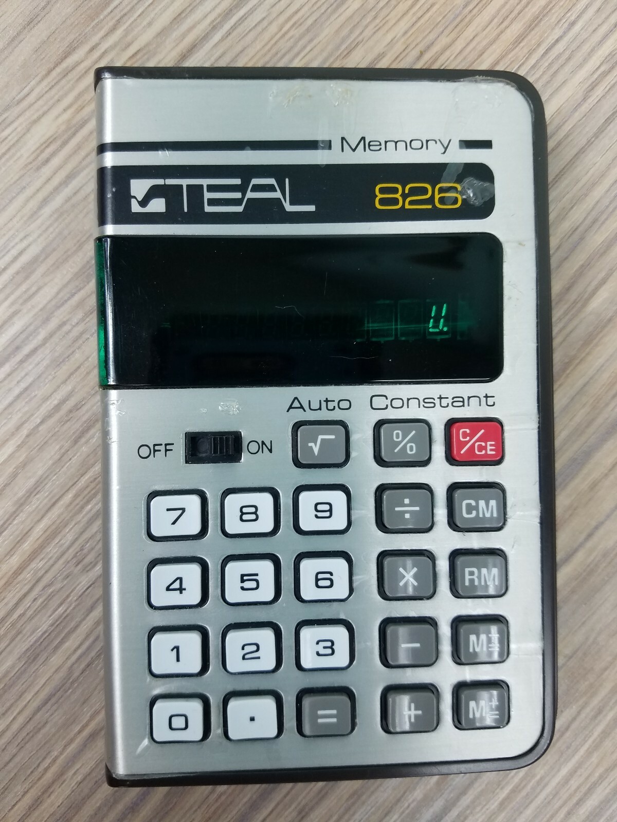 Vintage Teal Memory 826 Electronic Math Calculator Pocket Protector-Nerdy Cool