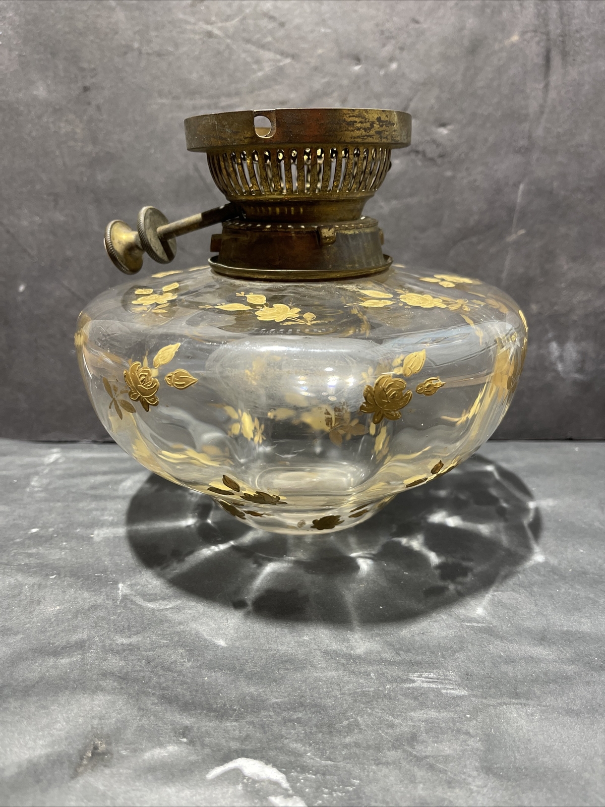 ANTIQUE MESSENGER’S PATENT FOUNT WITH FLORAL DESIGN PREOWNED