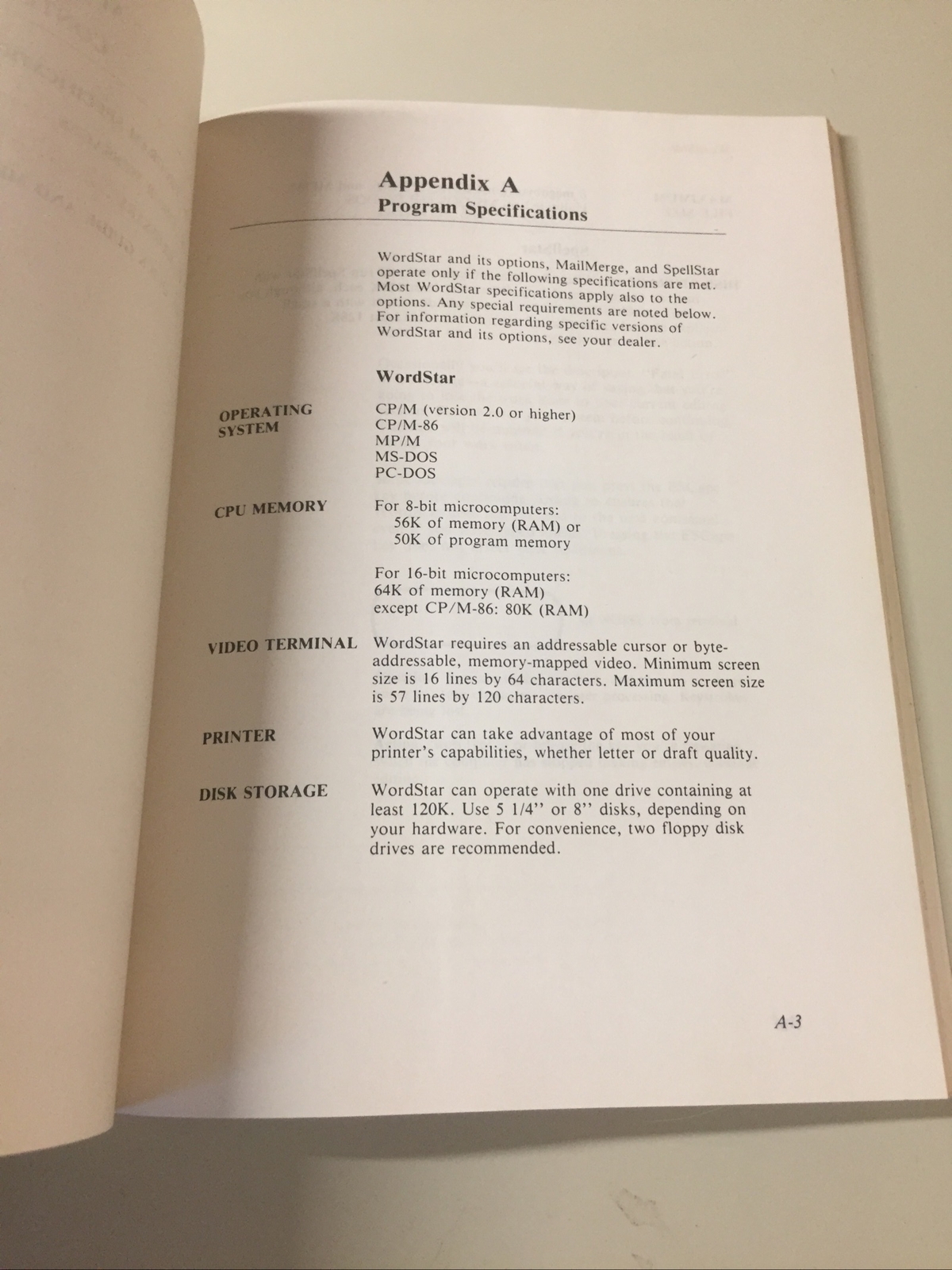 Vintage 1983 KAYPRO WORDSTAR Software Manual (NO DISK)