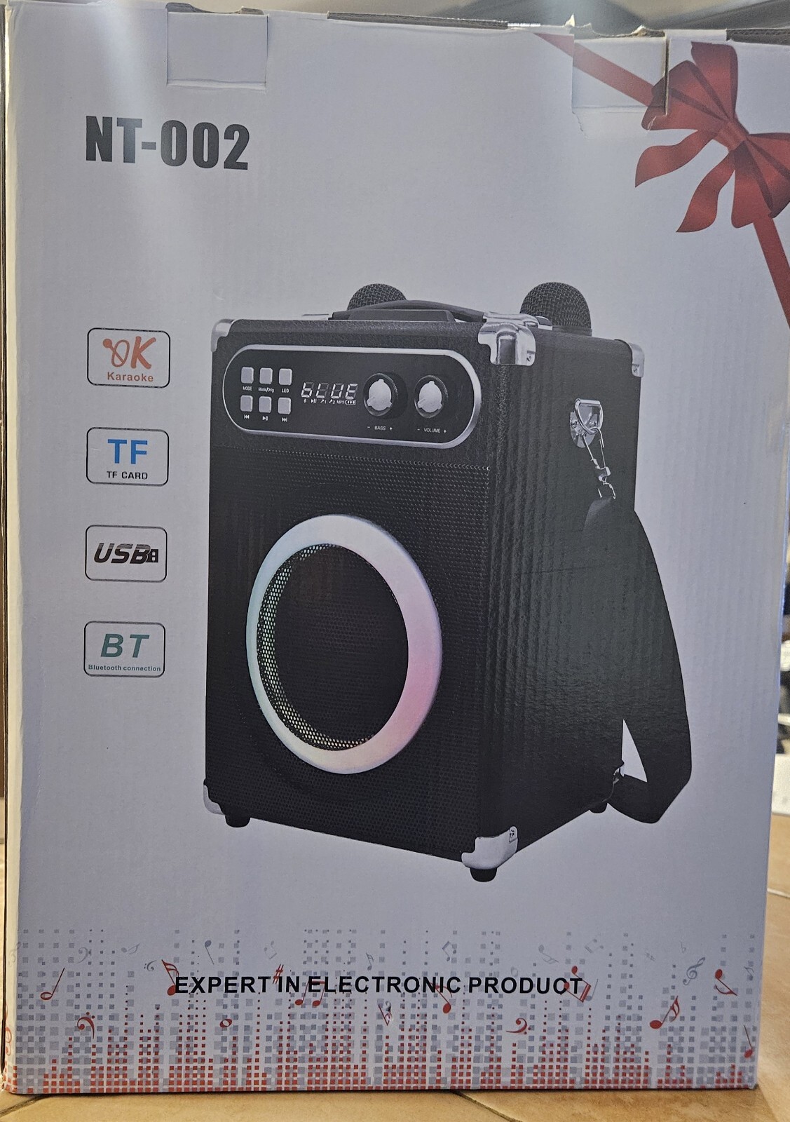 Wireless Karaoke Machine System Portable Bluetooth 5.1 Speaker W/ 2 Microphone