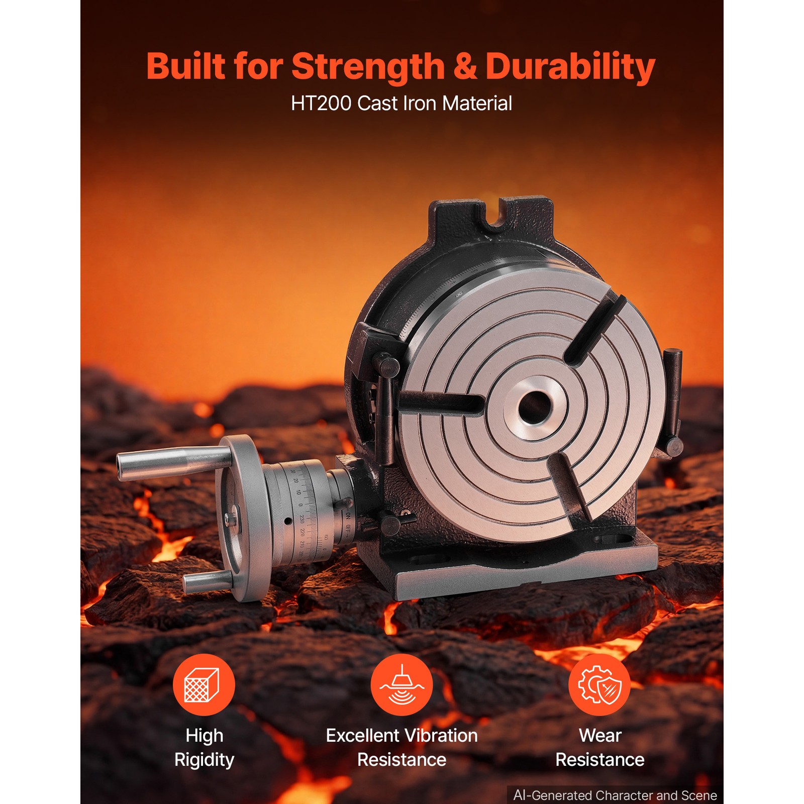 Uimoso 8-Inch Horizontal and Vertical Rotary Table for Precision Milling