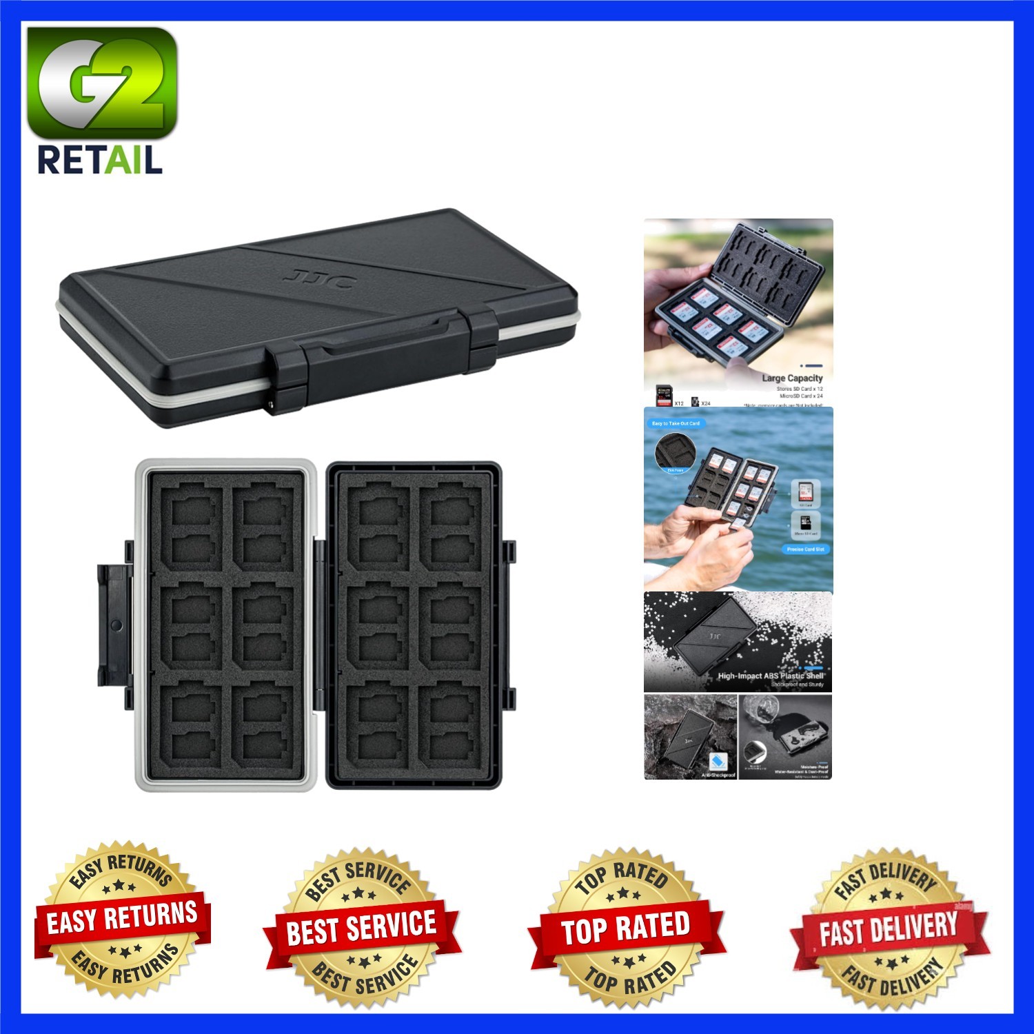 Elegant 36-Compartment Anti-Shock Memory Card Case - Waterproof and Portable