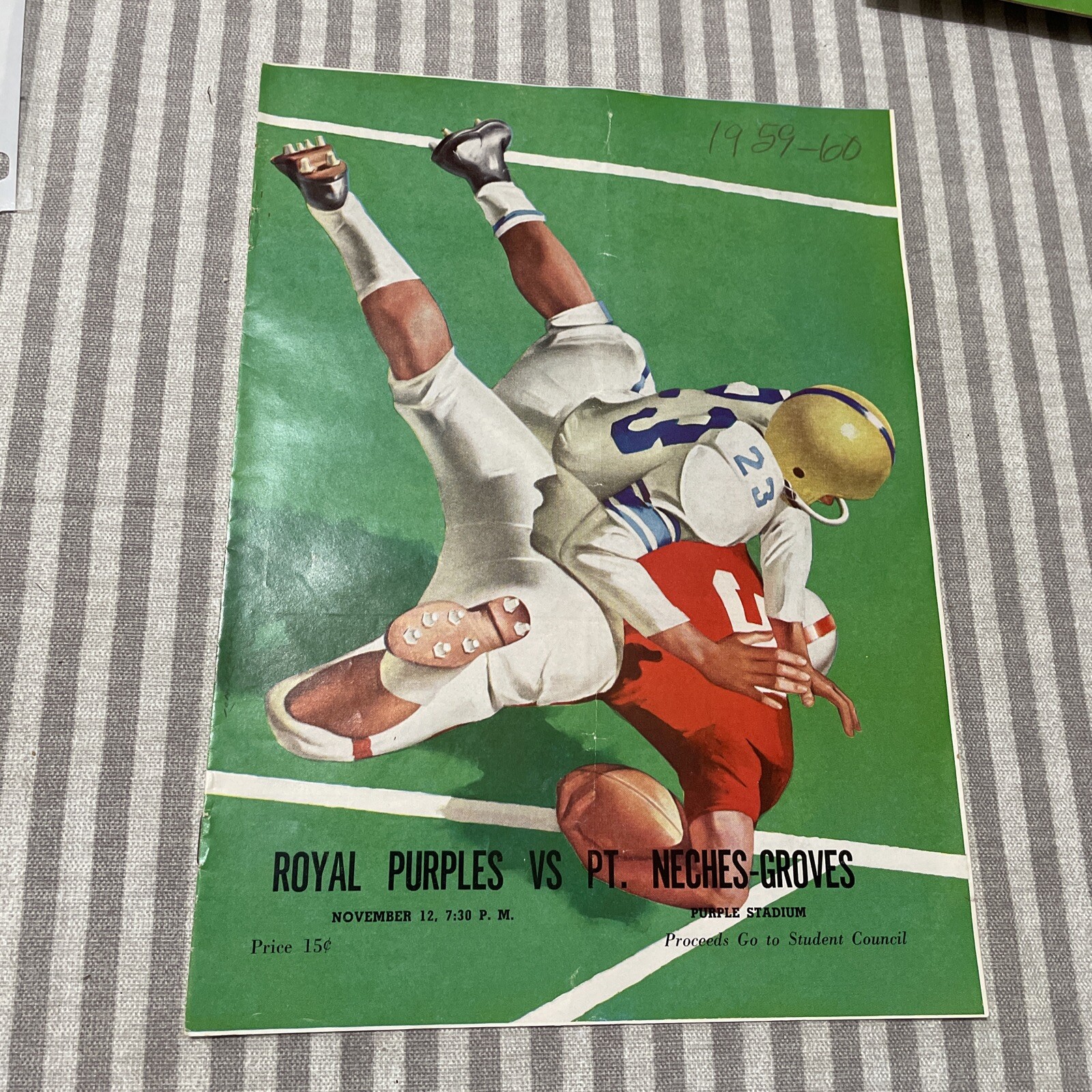 Vtg Football Program Beaumont TX 1959 high school Royal Purples Port Neches PNG