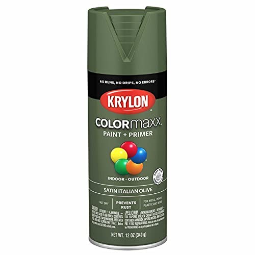 Krylon COLORmaxx Satin Olive Green Spray Paint and Primer (K05566007)