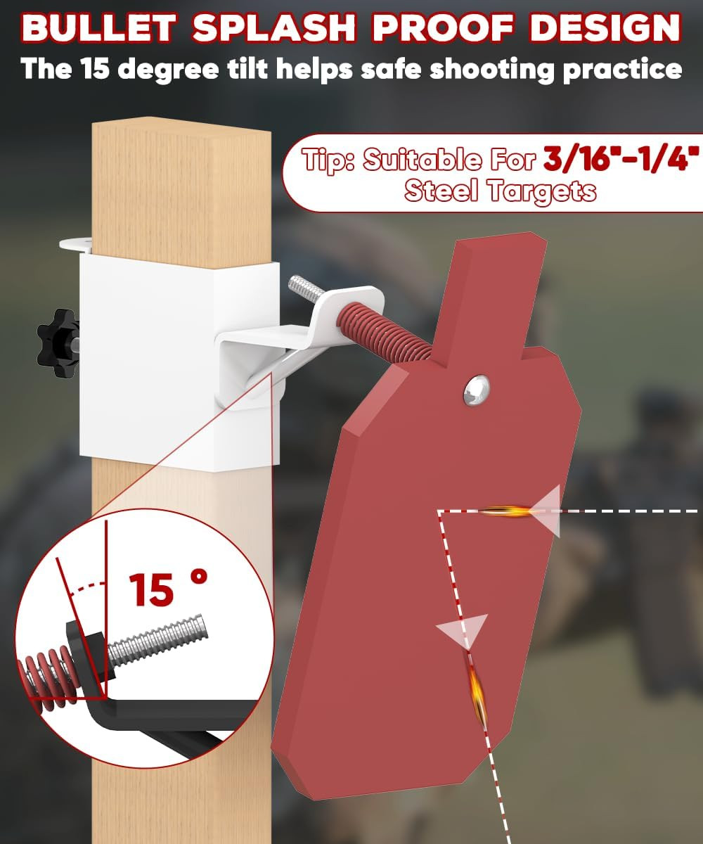 2X4 T Post Target Hanger, Tpost Bracket Metal AR500 Target Mount Stand Adjustabl