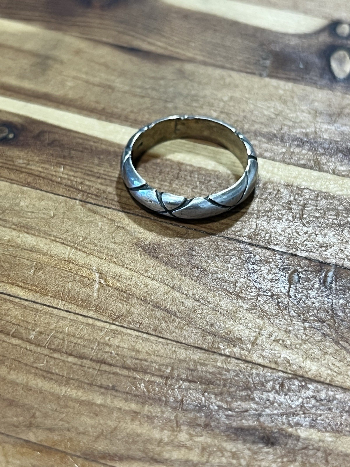 Vintage Twist Minimal Band Ring 925 Size 6