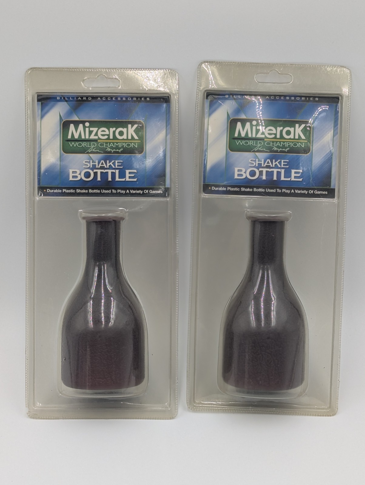 2x Vintage 2003 Mizerak Plastic Shake Bottles Billiards Accessory New/Unopened