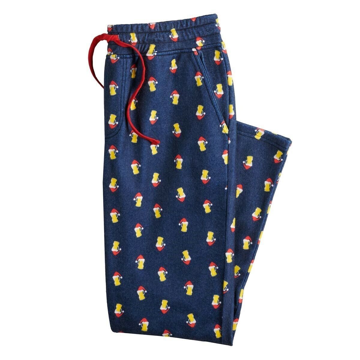 Beer Christmas Jogger Pants Mens Size Small