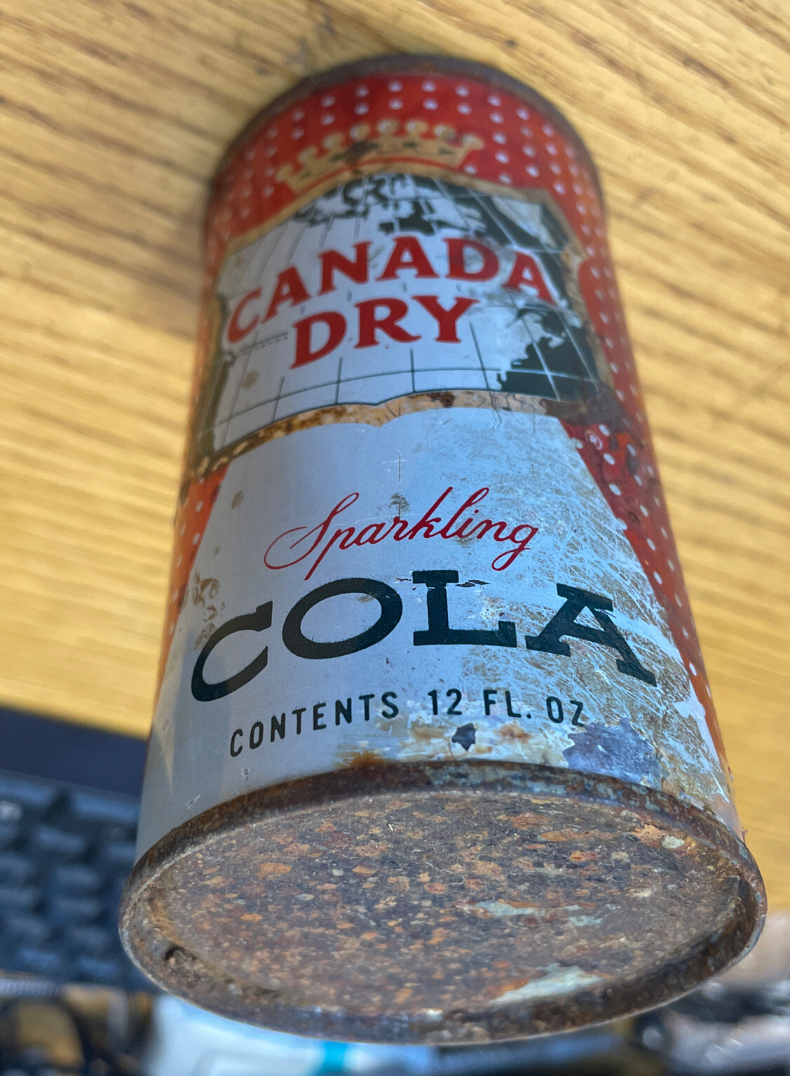 Empty Top Opened 12oz Canada Dry Sparkling Cola Flat Top