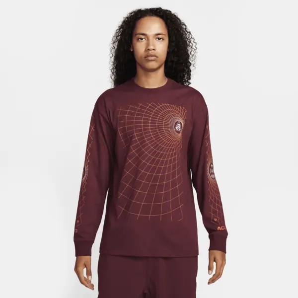Nike ACG Manhole Long Sleeve T-Shirt Night Maroon FJ1133-681 Mens Size L