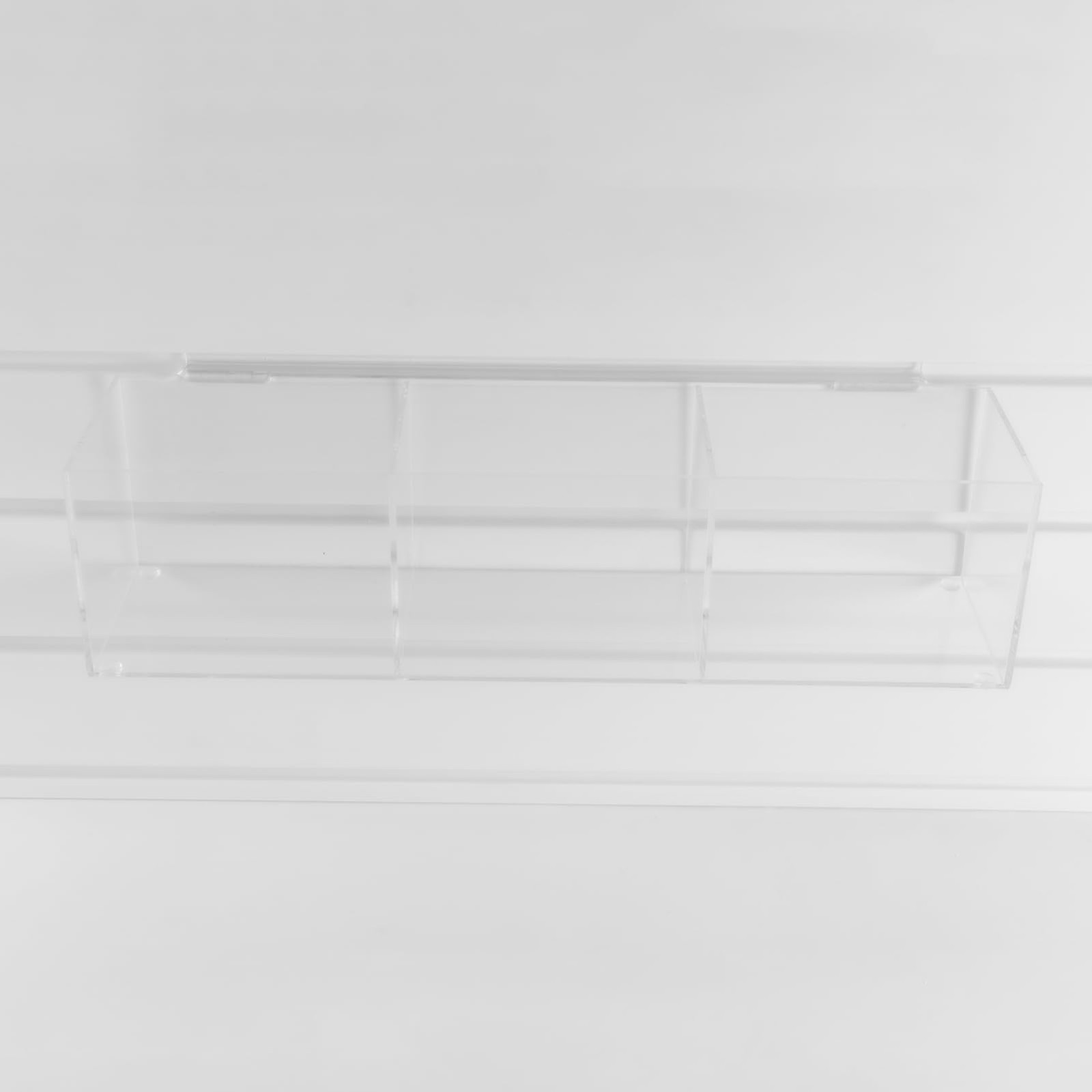 Slatwall Acrylic Retail Tray Rectangular Clear Dump Bin Merchandise Storage O...