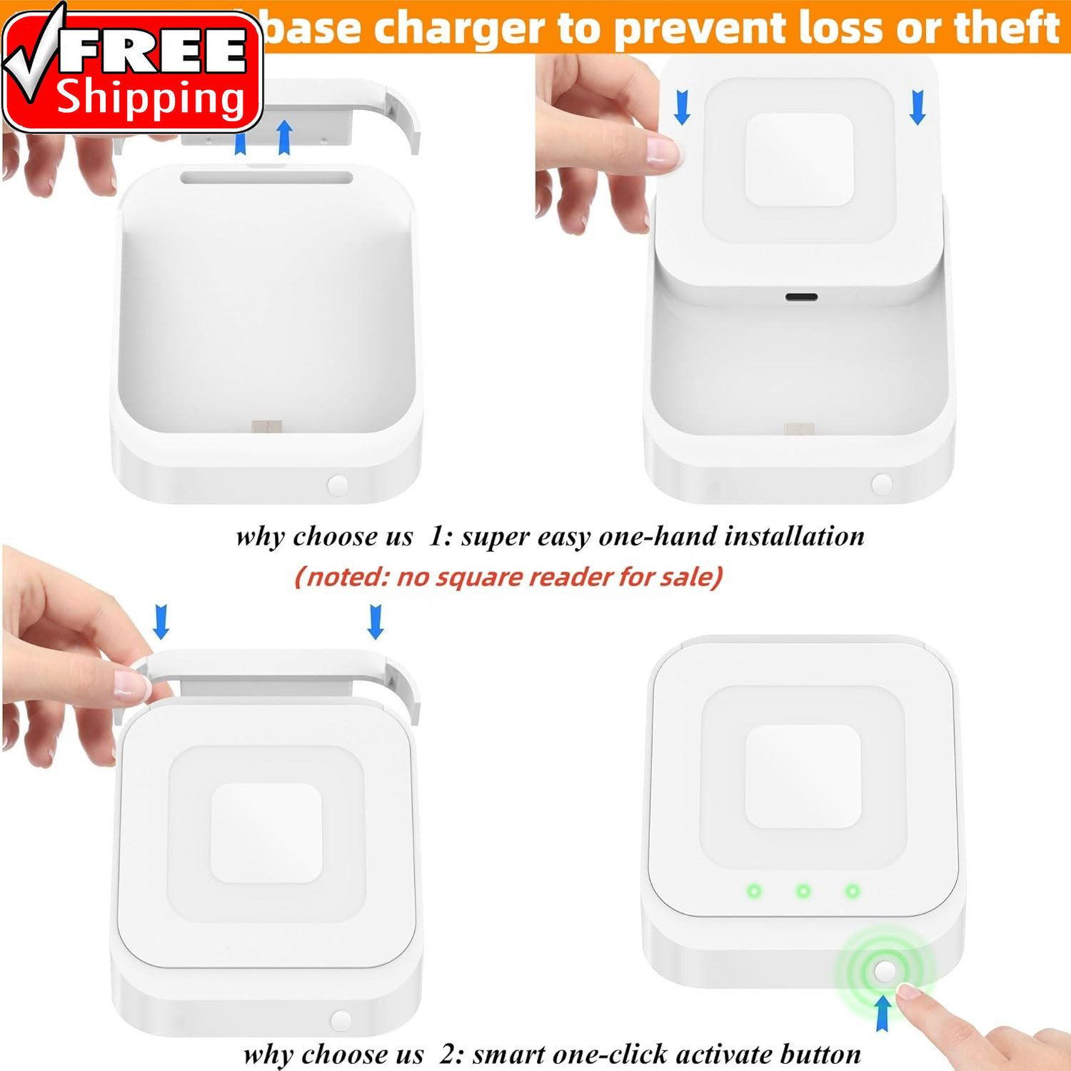 Square Dock for Square Reader 2Nd Generation, Holder Stand for Square Card Reade