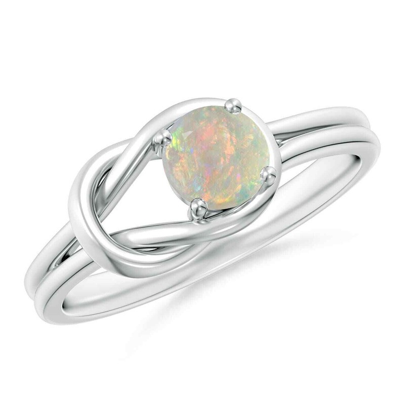 925 Sterling Silver Opal Gemstone Sister Solitaire Statement Ring Jewelry US 7