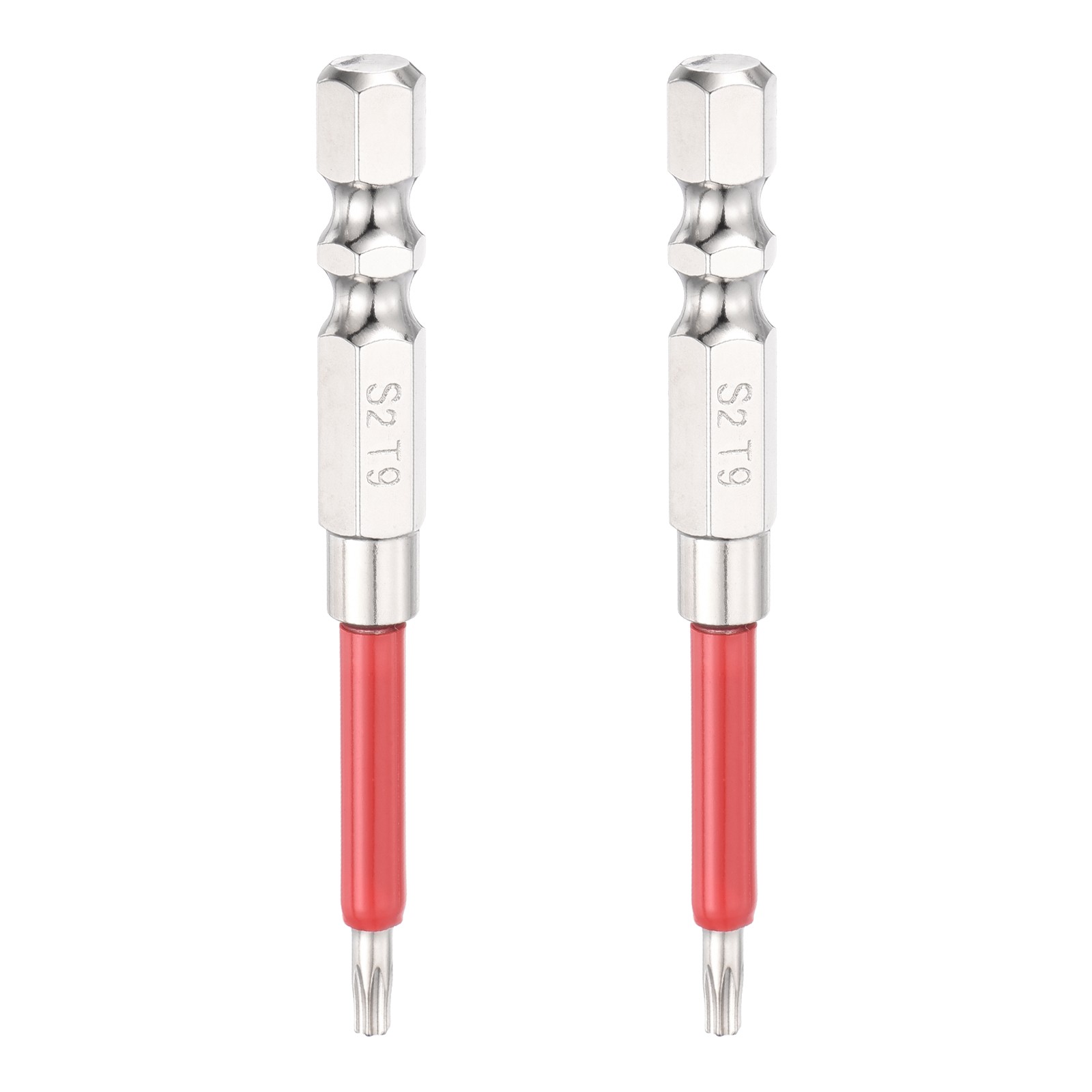 2pcs TT9 Torx Head Screwdriver Bit 1/4" Hex Shank 2.6" Magnetic with Hole Tip