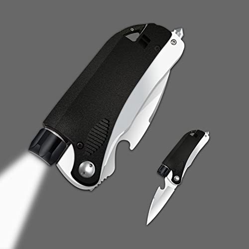 Led Mini Flashlight 6-in-1 Utility Folding Pocket Knife with Bottle Opener