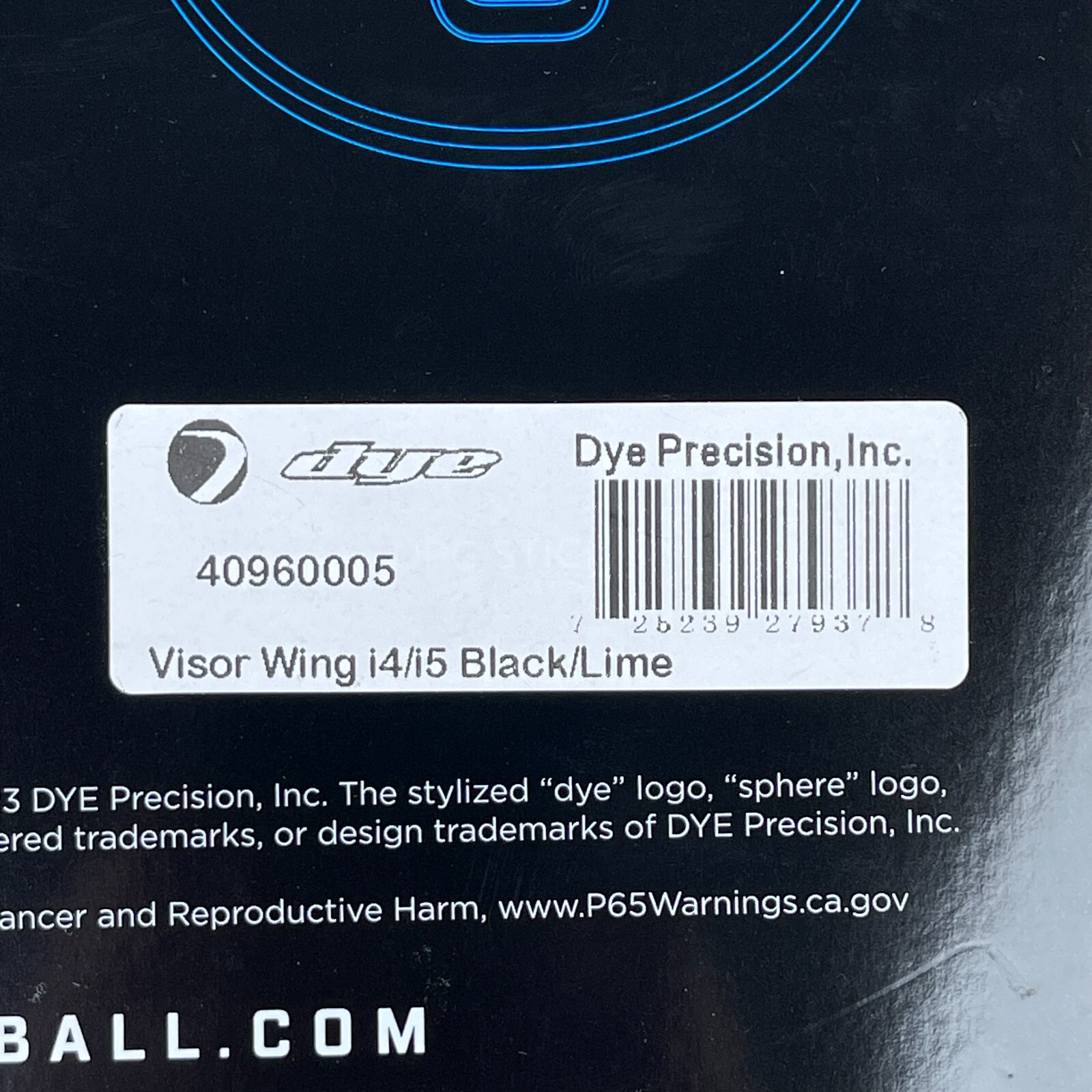 NEW Dye I4/I5 Wing Visor - Black/Lime