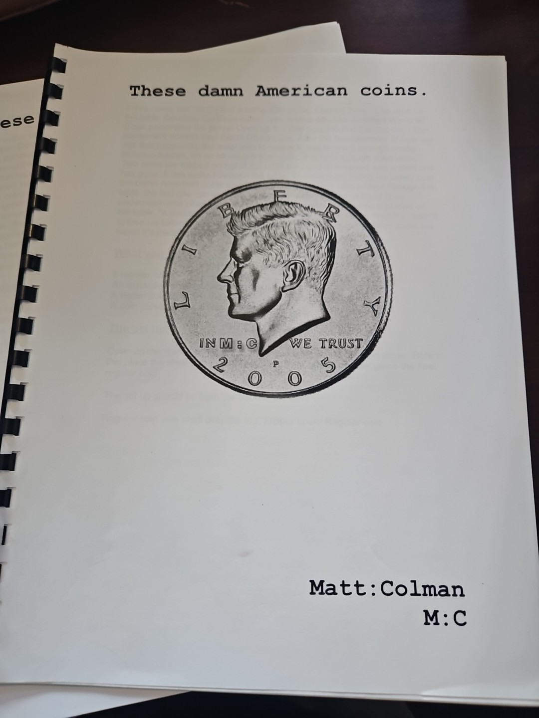 Coin Magic Tricks Matt Colman THESE DAMN AMERICAN COINS