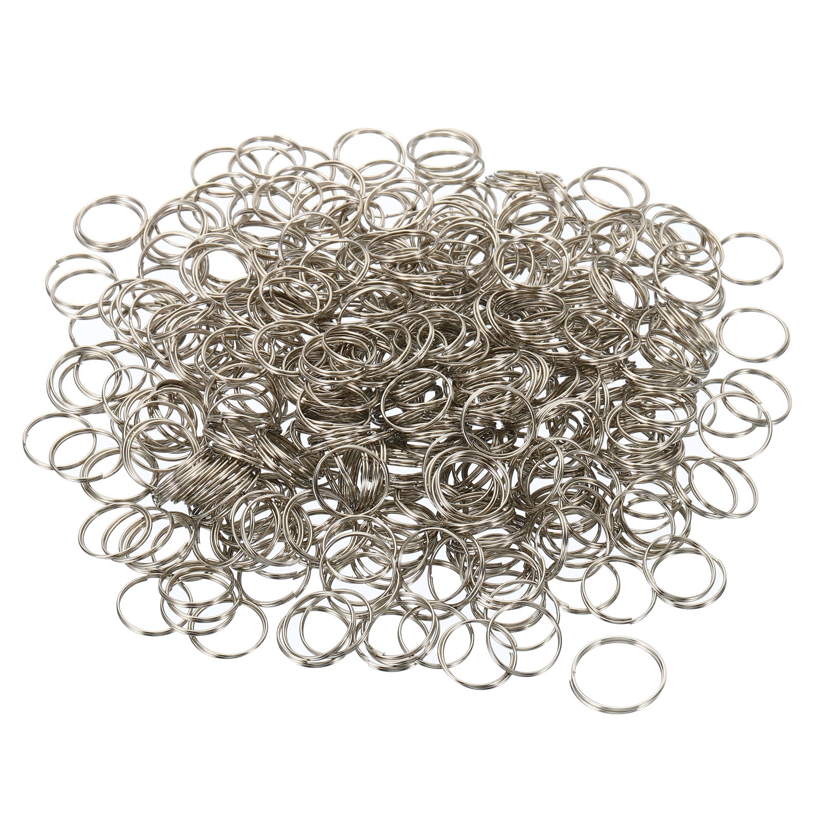 500 Pcs 11mm/0.4" OD Chandelier Split Ring Circular Ring Clips Silver