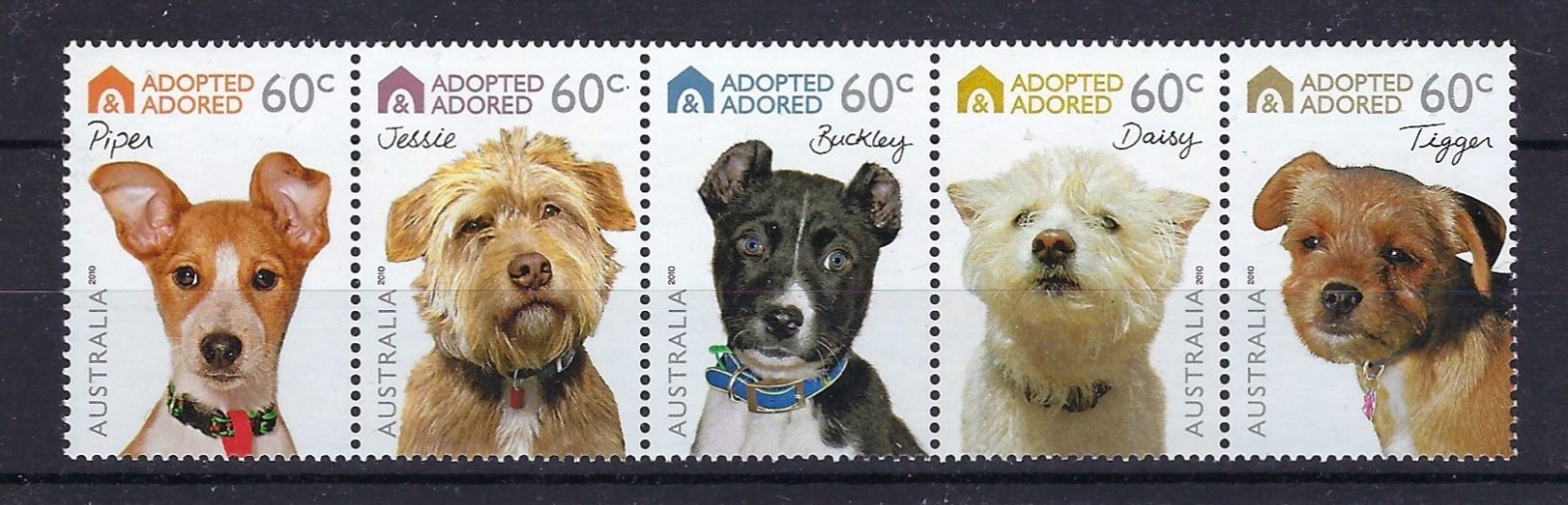 AUSTRALIA #3298a MINT, NH HORIZONTAL STRIP OF 5
