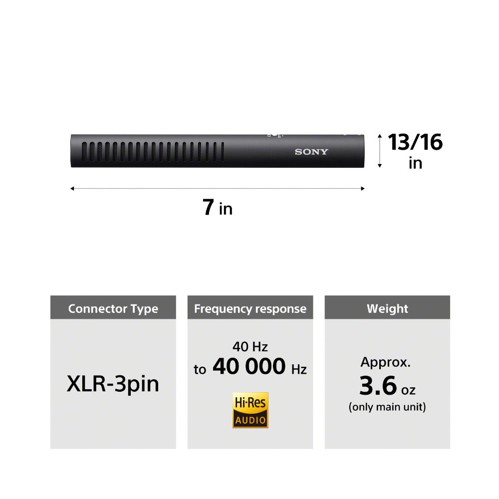 Sony ECM-778 Shotgun Microphone Compact Design (Black)