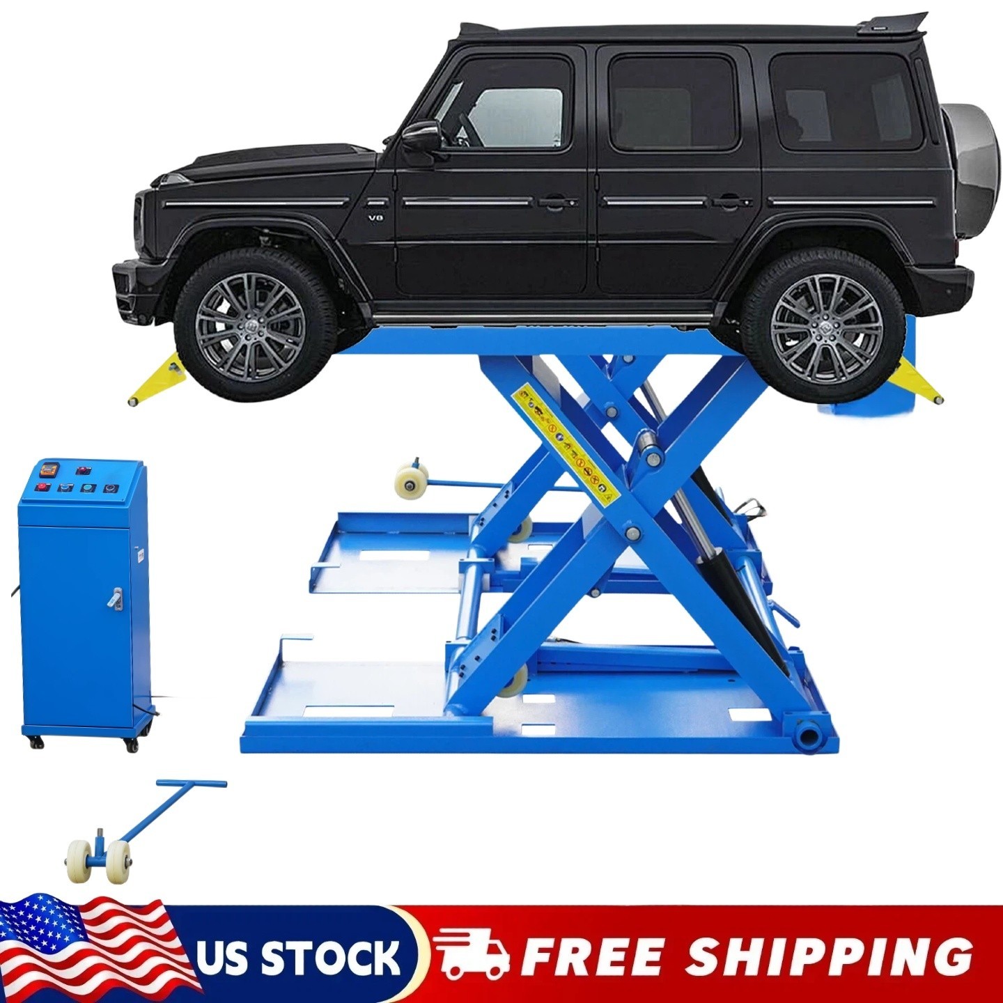 6600LB Mid Rise Hydraulic Scissor Car Lift 110V Electric Auto Lift CE Certified