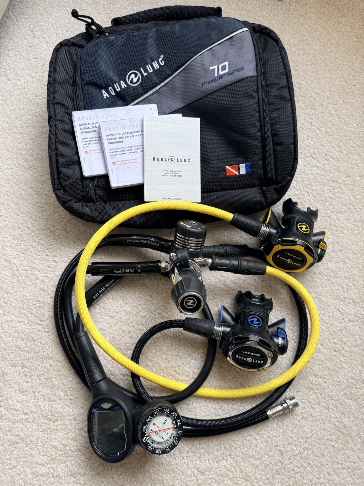 Aqua Lung Legend Regulator, Octopus & Computer I550C Compass
