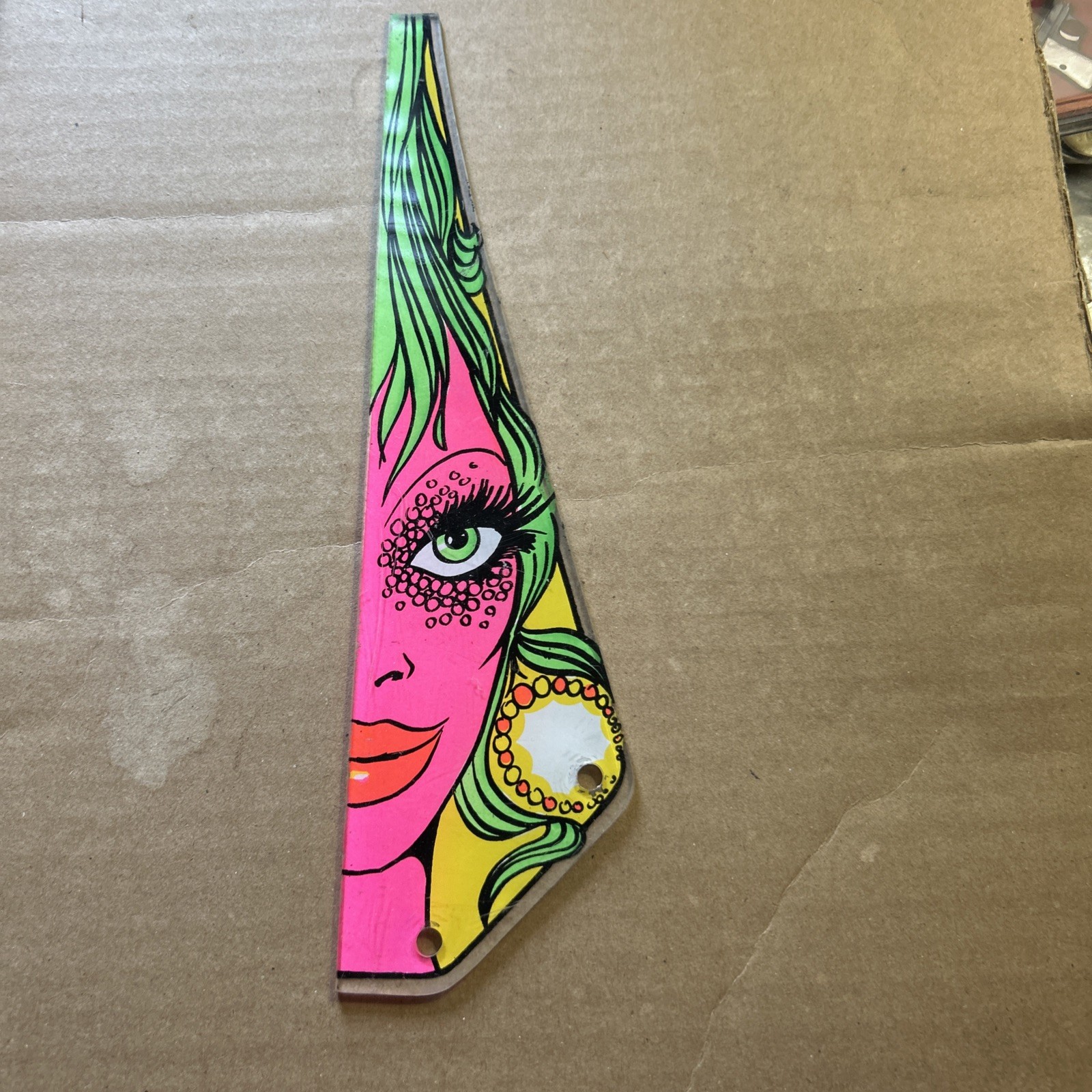 Unknown Pink Lady 9.5 " Side Rail Playfield Pinball Plastic Part Bp1-b