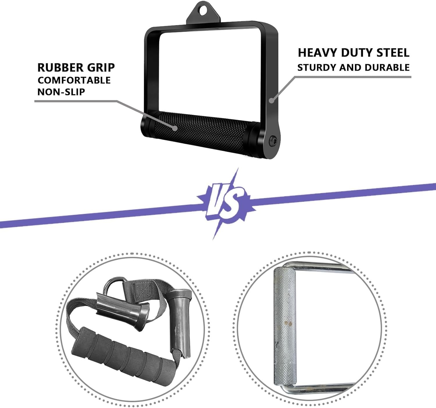 D Handle Cable Machine Attachment for Weight Workout LAT Pull Down Attachment...