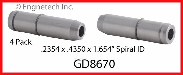 Enginetech GD8670 Engine Valve Guide 4 Pack for Buick and Chevrolet Models