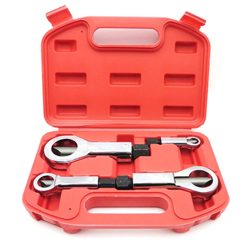 4PCS Nut Splitter Cracker Remover Extractor Wrenches Hex Spanner Tool Set 9-27mm