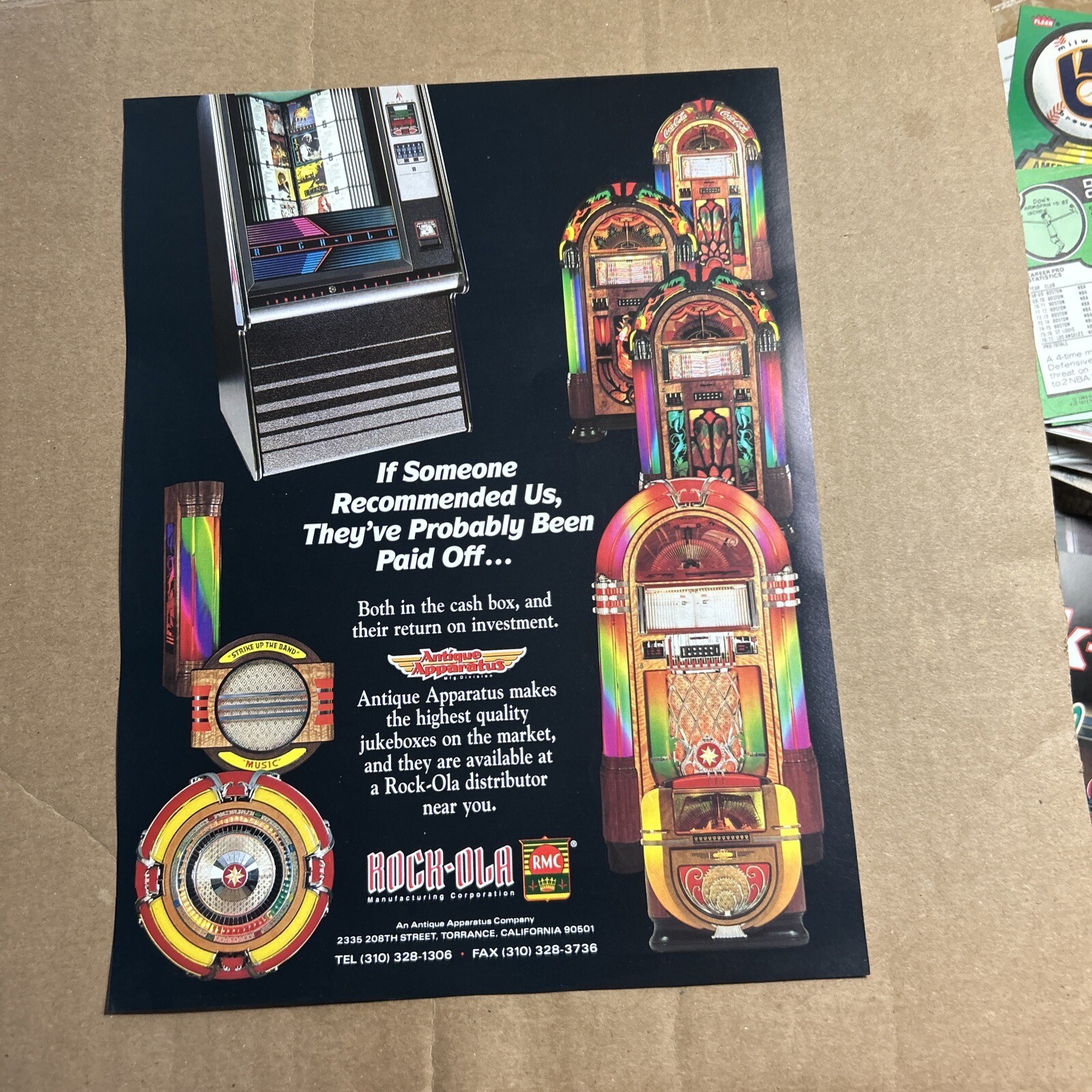 11-8 Original 1994 Vintage Ad Rock Ola Bubblers Antique Rmc  jukebox FLYER