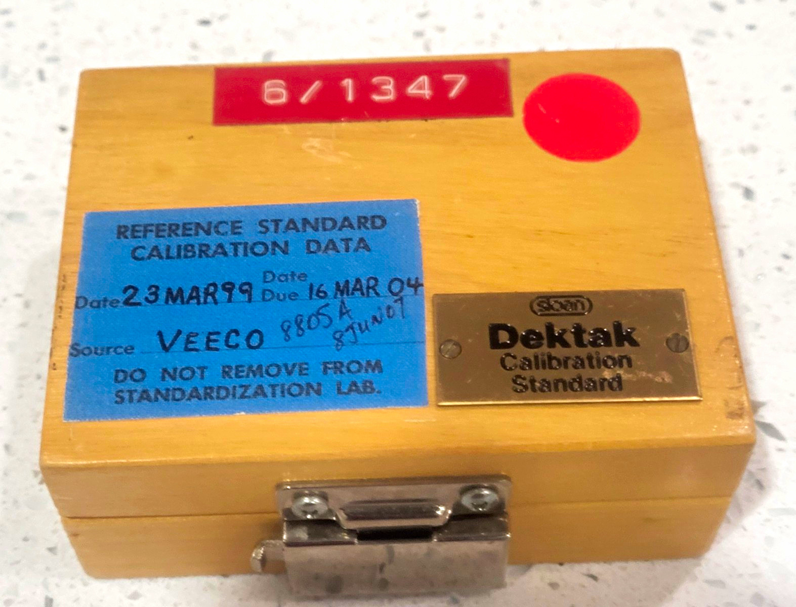 Sloan Dektak 10 KA Step Height Standard in Wooden Case