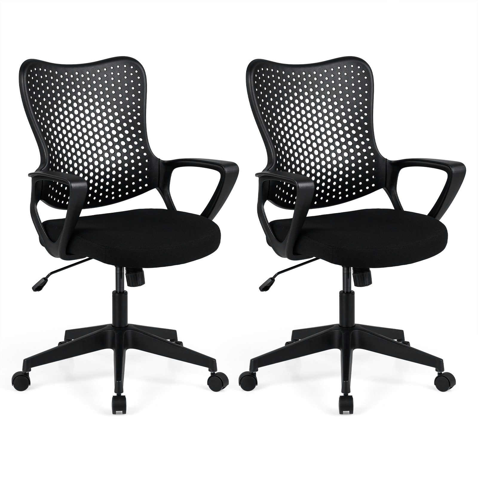 2Pcs Ergonomic Office Chair, Computer Desk Chair with Armrests, Padded Cushion