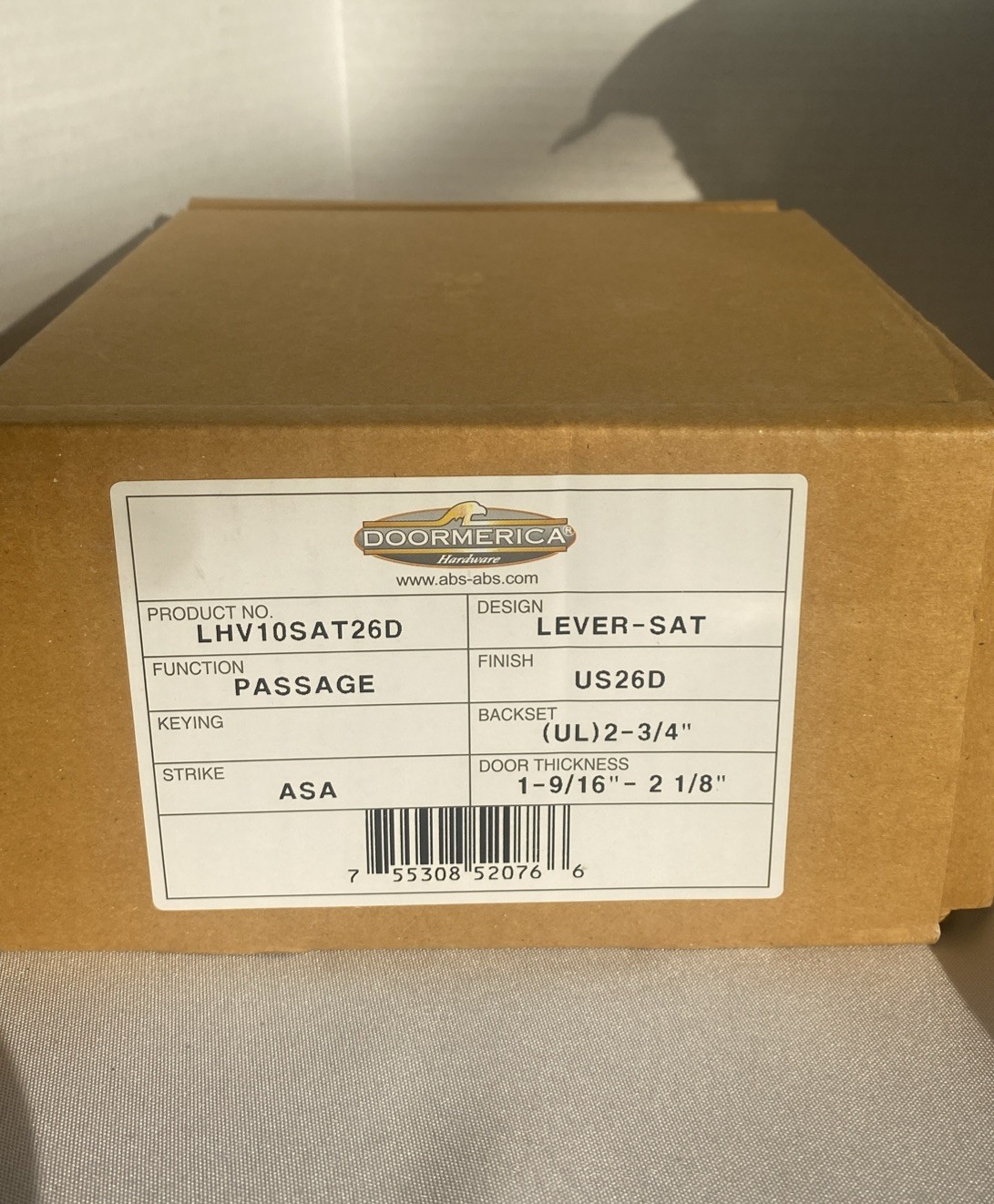Doormerica LHV10SAT26D Passage Lever-Sat New Open Box
